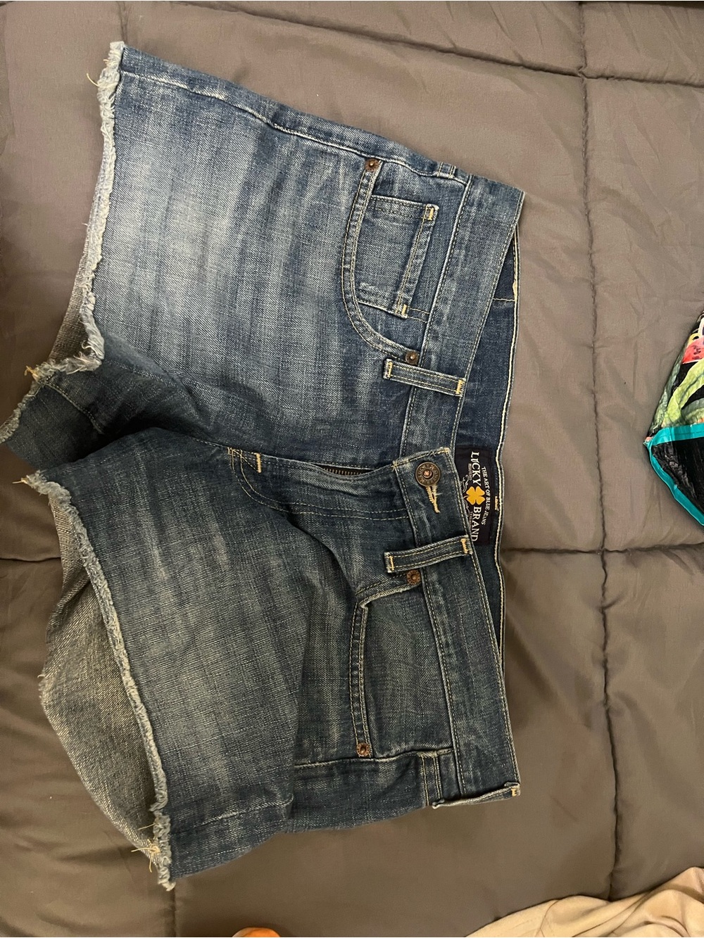 Lucky Brand Distressed Denim Cutoff Shorts — Blue